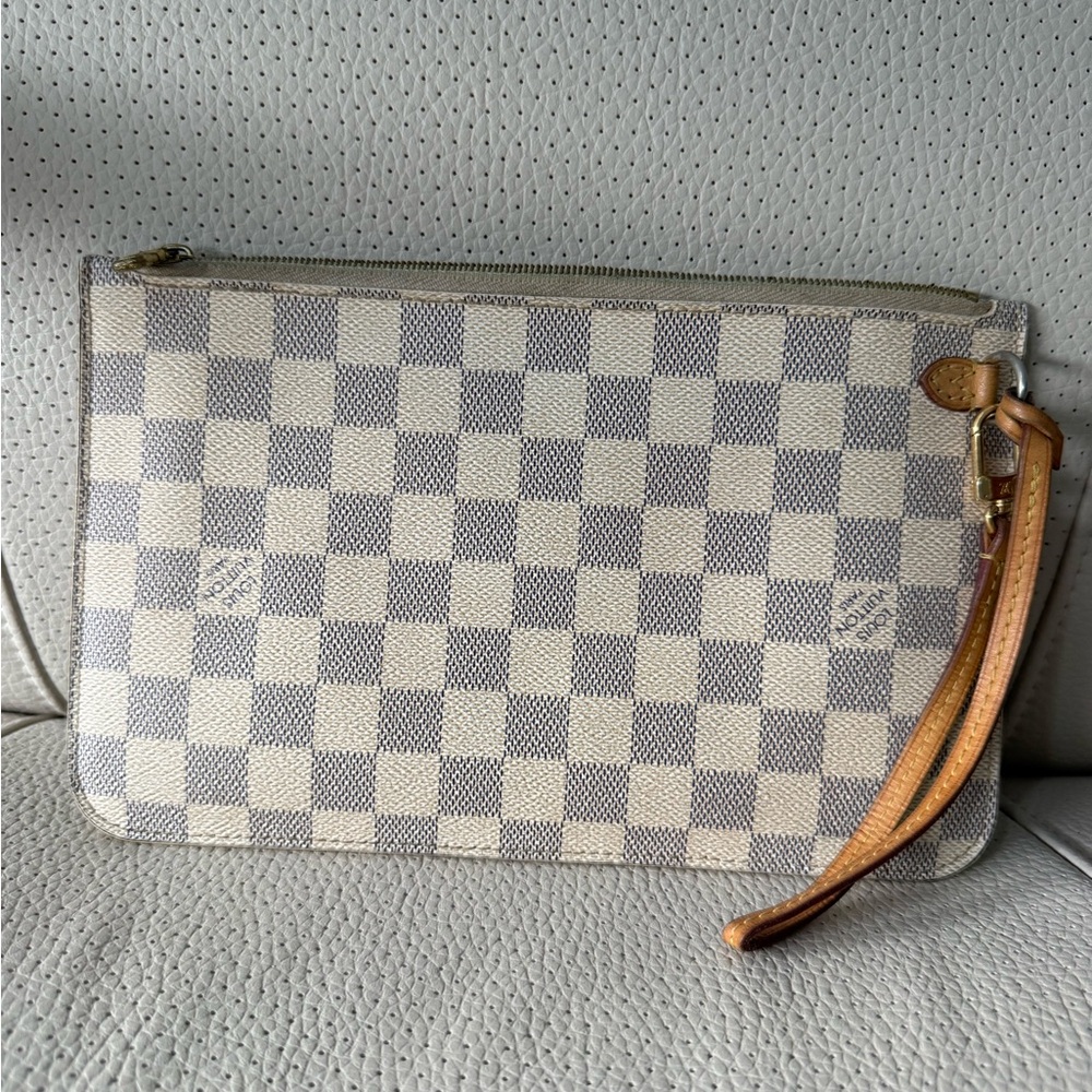 Louis Vuitton Damier azure wristlet neverfull pouch